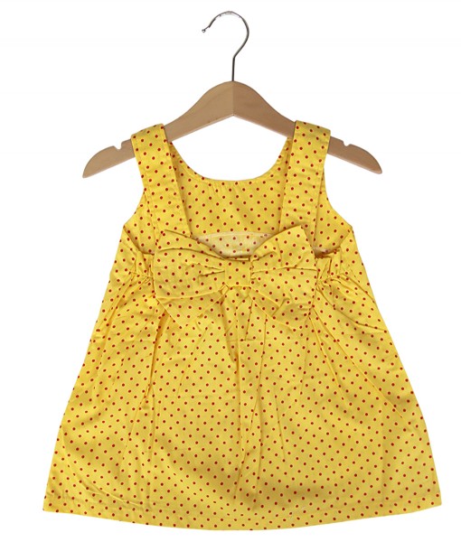 Bow Backless Dress - Polka Yellow 1