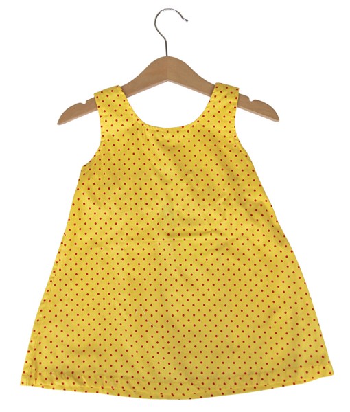 Bow Backless Dress - Polka Yellow
