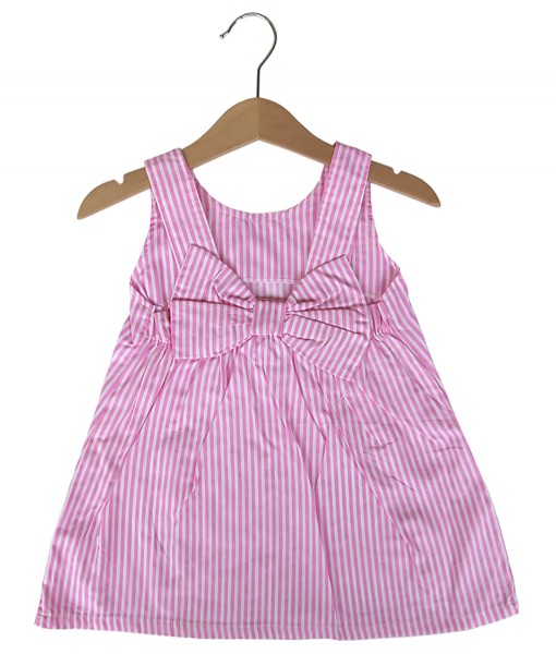 Bow Backless Dress - Stripe Pink 1 Bow Backless Dress - Stripe Pink 1