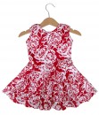 Stretch Back Bow Dress - Red