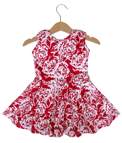 Stretch Back Bow Dress - Red 1