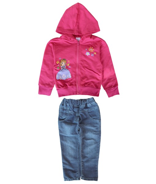 Pink Sophia Hoodie + Jeans 1
