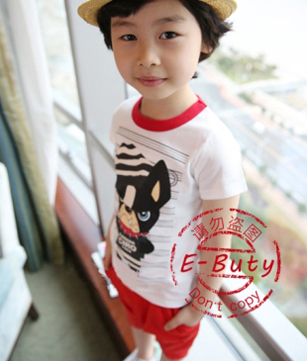 Pug Dog Tee + Red Pant - Kicau Kecil