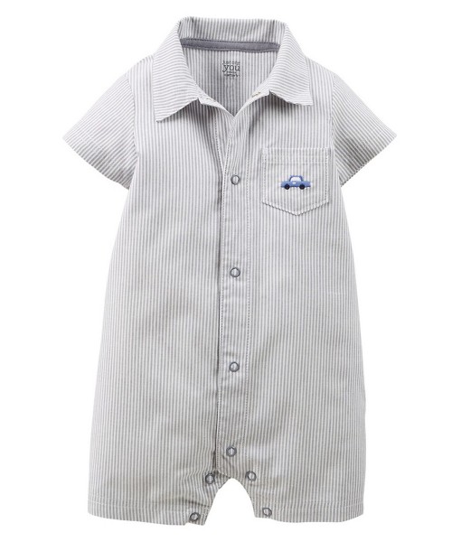 Stripe Car Shirt Romper 1