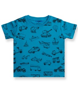 Transport Series Tee - Blue Doodle