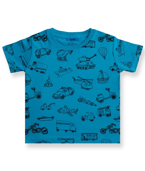 Transport Series Tee - Blue Doodle 1