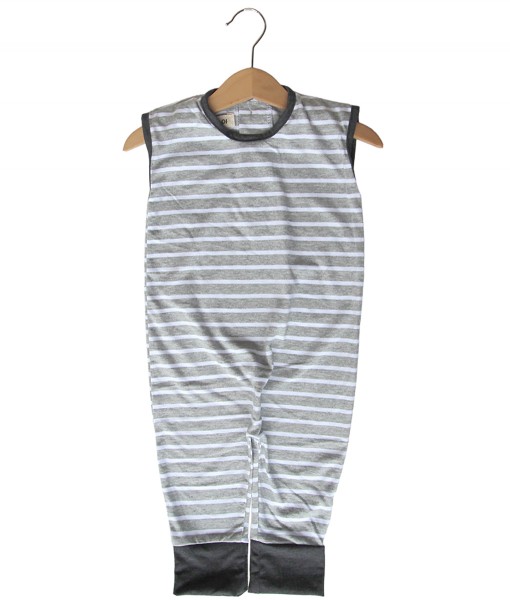 Sleeveless Jumpsuit - Grey Stripe 1
