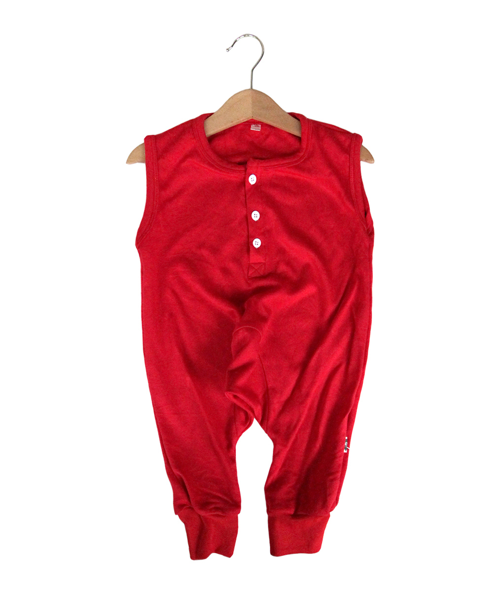 Comfy Playsuit - Red Solid Size 2T - Kicau Kecil