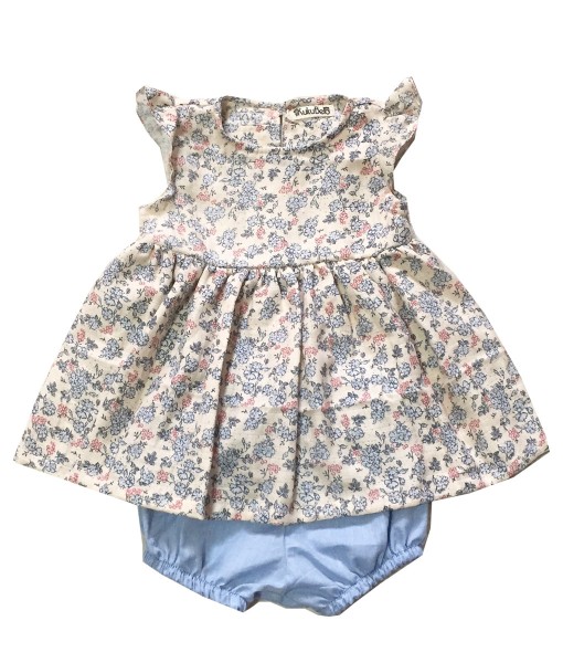 Blue Blossom Top+Bloomers