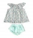 Mint Floral Top+Bloomers