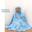 Mukena PomPom Double Blue