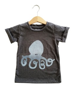 Boy Tee - Grey Octopus
