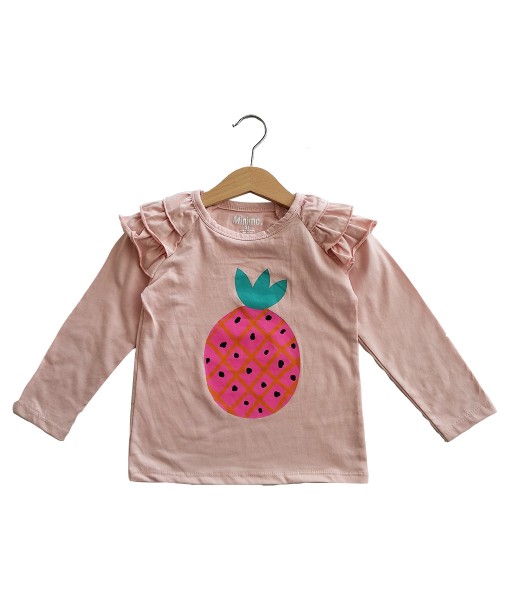 0101-1512F - MINIMO Long Sleeve Ruffle Dusty Pink Pineapple