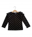 0101-1512G MINIMO - Long Sleeve Ruffle Black Love Gold