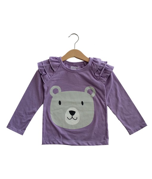 0101-1512I - MINIMO Long Sleeve Ruffle Purple Bear
