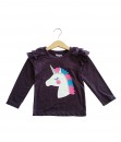 0101-1512J - MINIMO Long Sleeve Ruffle Dark Purple Unicorn