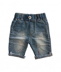 0102-1676H SPLASHED SHORT JEANS - 9961