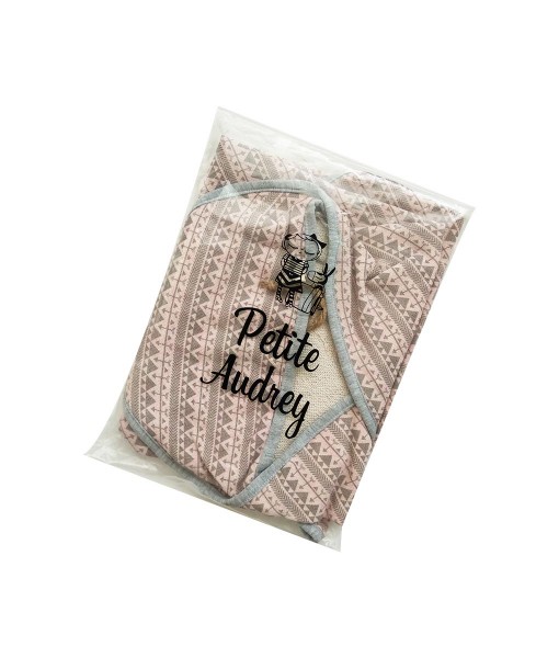0403-14B Petite Audrey Blanket - Grey Pink Tribal