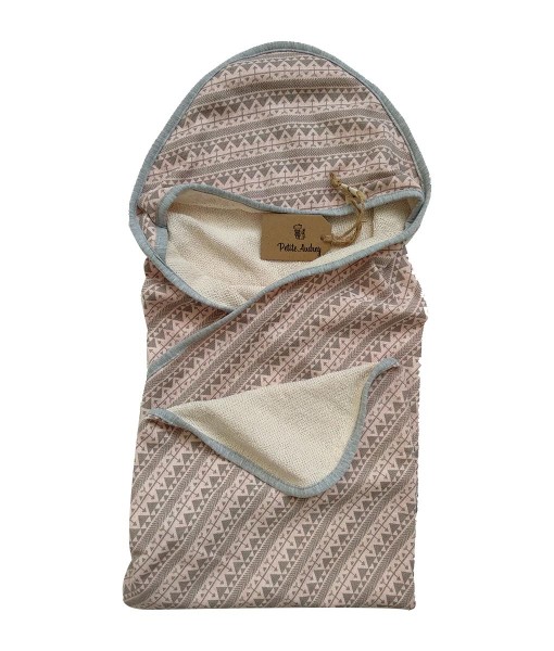 0403-14B Petite Audrey Blanket - Grey Pink Tribal b
