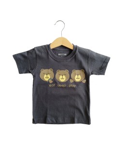 0101-1542D Parca Kids Panda Eat Sleep Play Grey