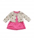 Pink Dress Grey Cardigan