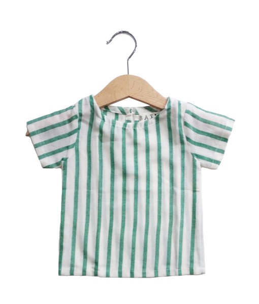 Set baby katun - stripe green-1