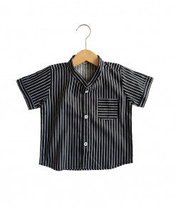 0101-1581a - Azka Stripe Shirt - Black