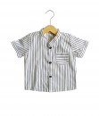 0101-1581b - Azka Stripe Shirt -White Black