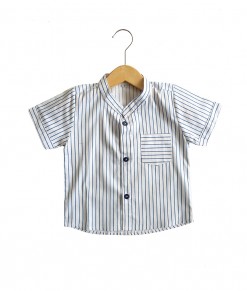 0101-1581c - Azka Stripe Shirt -White blue