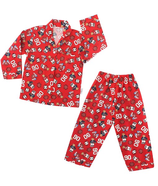 I am cotton pajamas bear sport red
