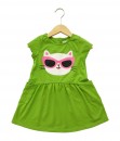 Mimo Dress - Lime green cat-