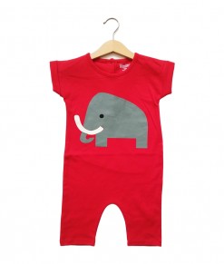 Mimo Playsuit - Red elephant