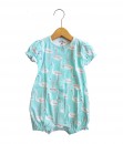 I am cotton - romper blue flamingo