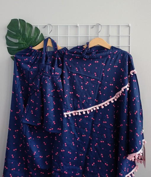 Lovebird Mukena - Navy Cherry